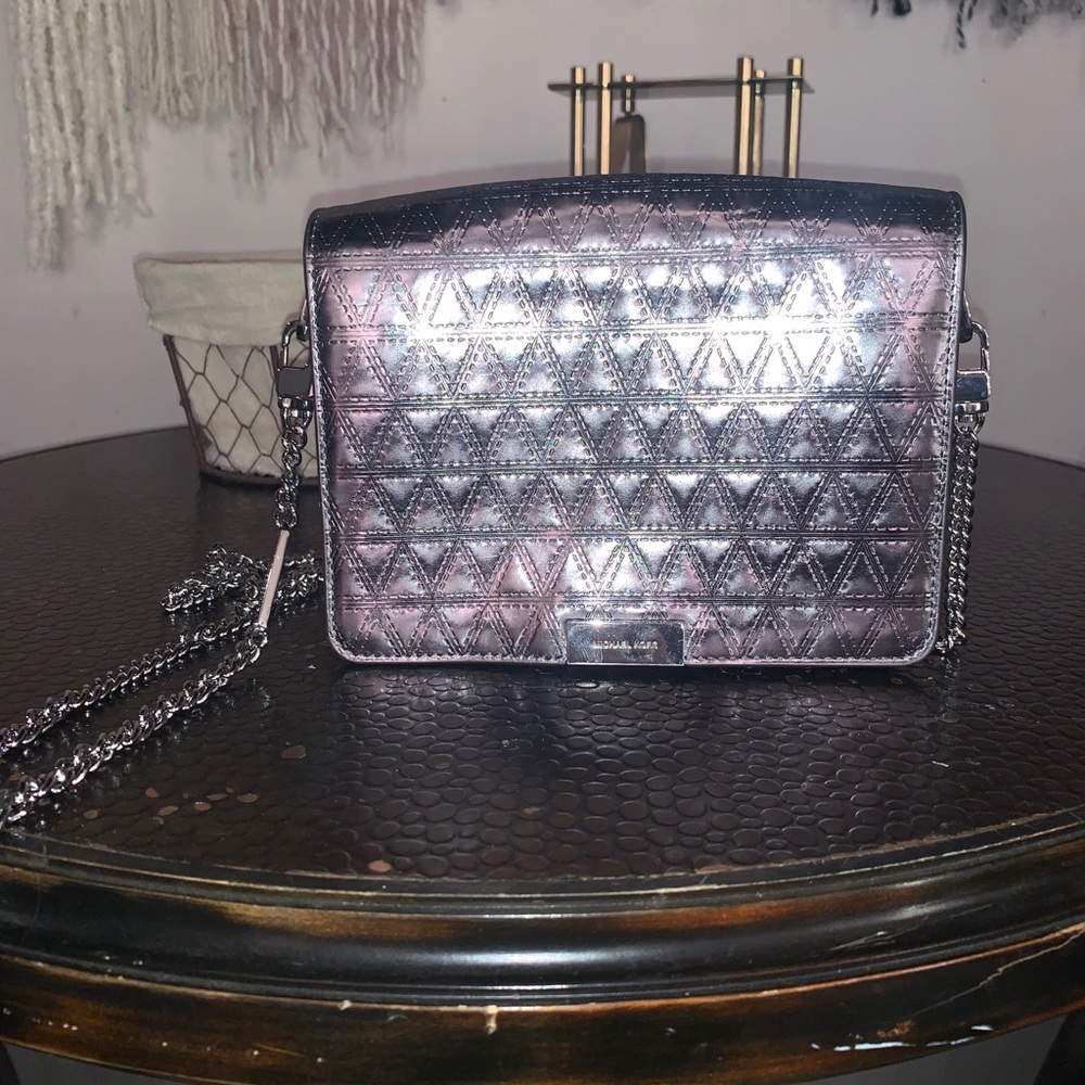 Brand New Silver Michael Kors Crossbody